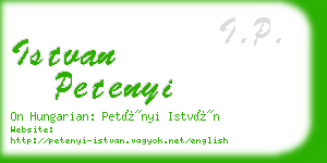 istvan petenyi business card